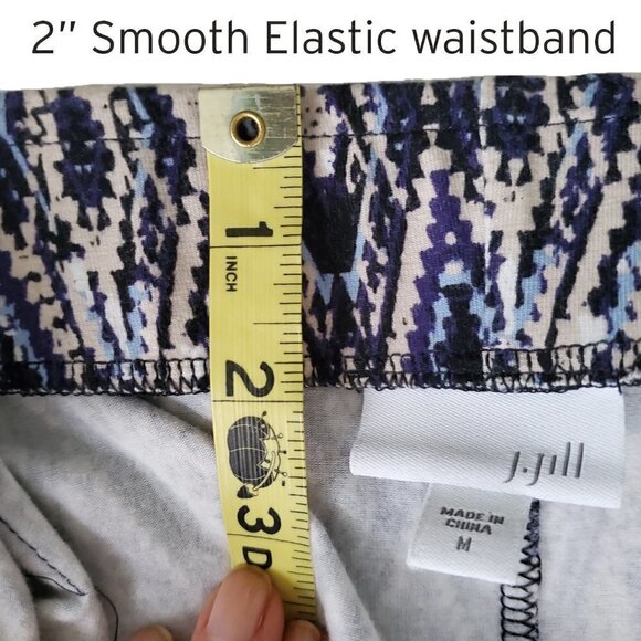 J Jill Blue Skirt Cotton / Modal knit with Multi Print Size M - Picture 5 of 14